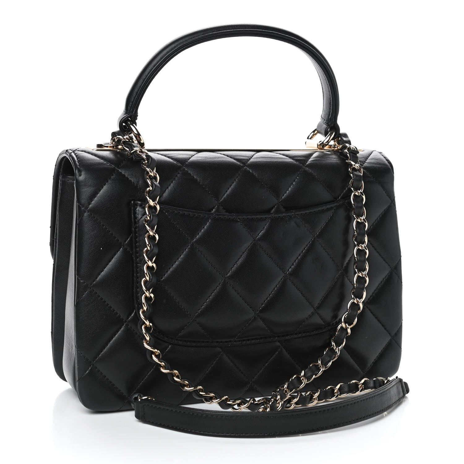 Chanel Lambskin Quilted Small Trendy CC Dual Handle Flap Bag Black 2 of 4