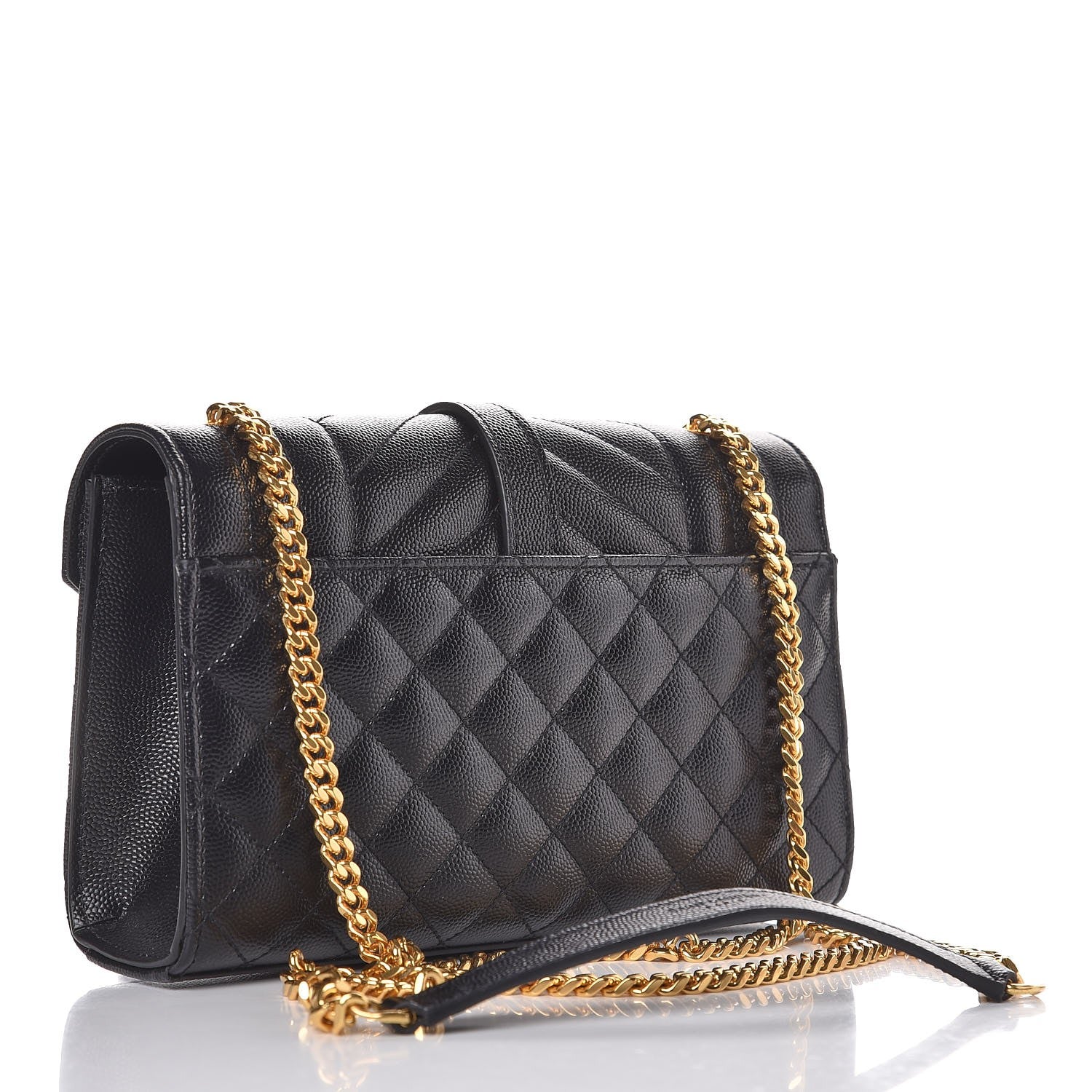 Saint Laurent Grain De Poudre Textured Mixed Matelasse Triquilt Small Monogram Satchel Black 3 of 7