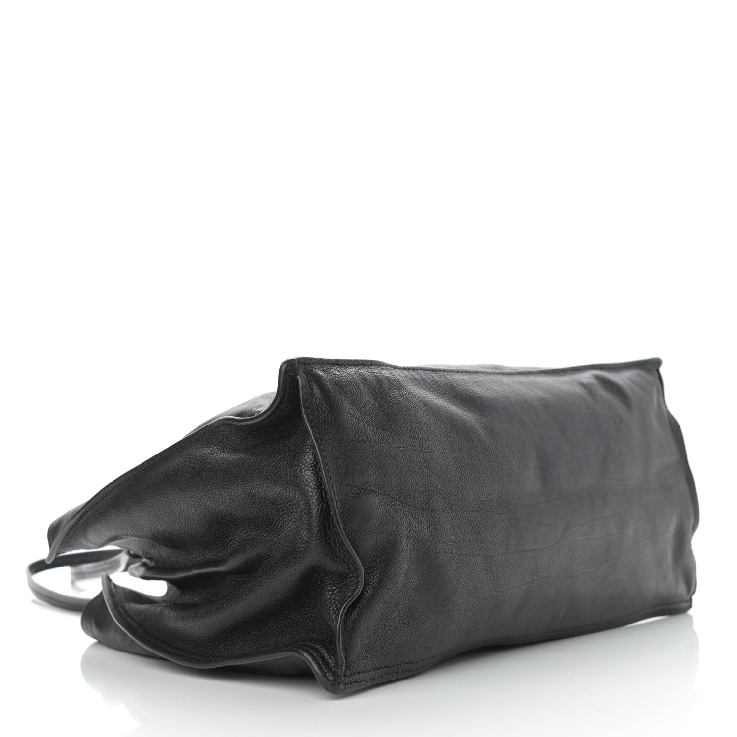 Prada Glace Calfskin Etiquette Shopping Bag Black Astrale 4 of 13
