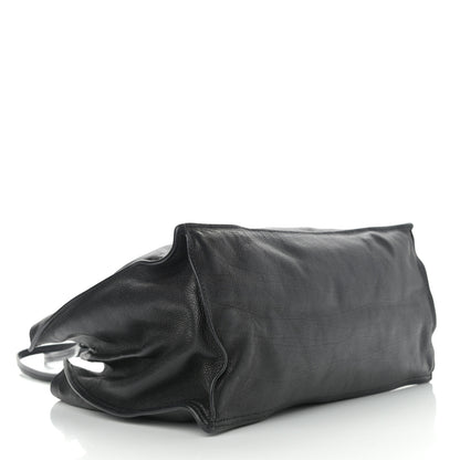 Prada Glace Calfskin Etiquette Shopping Bag Black Astrale 4 of 13