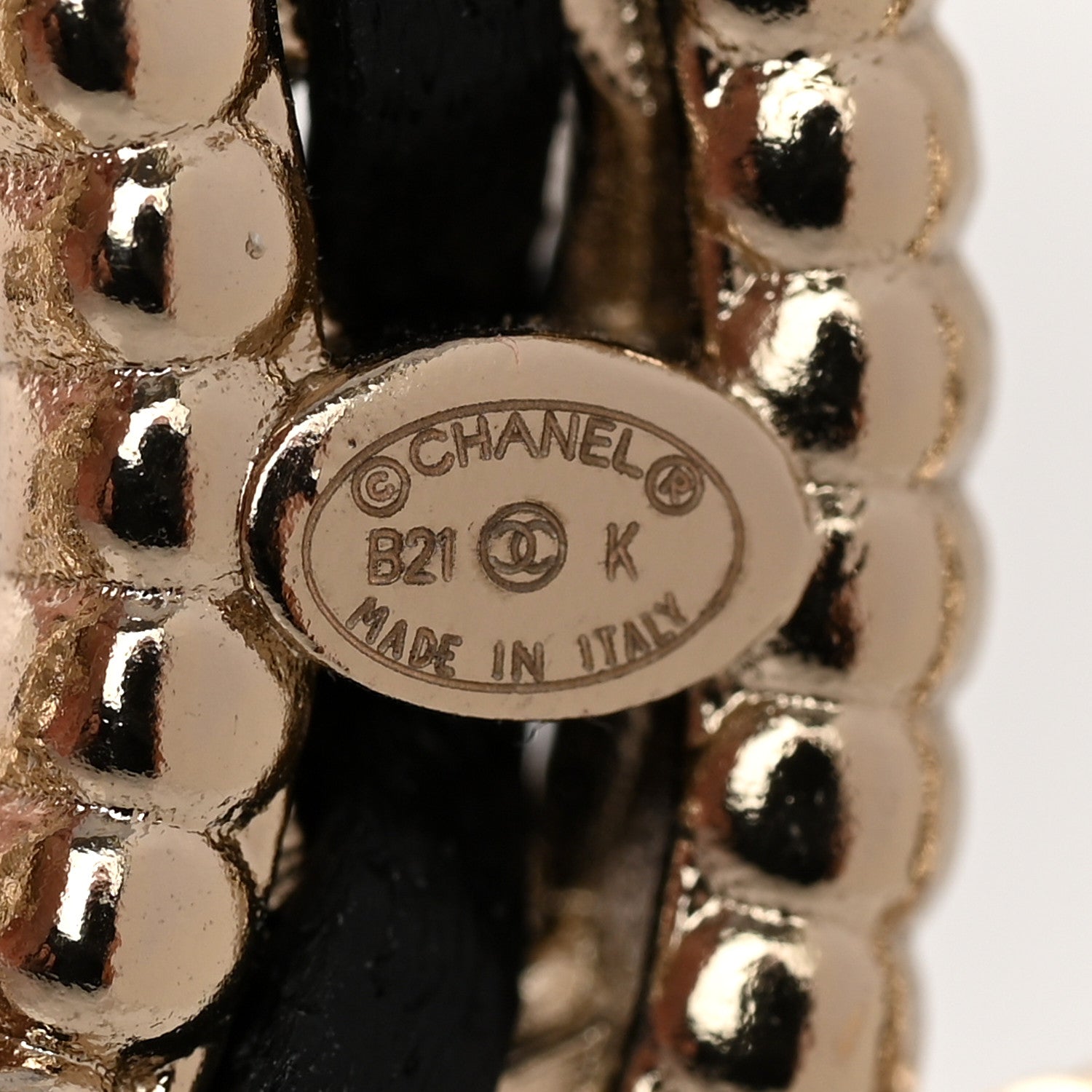Chanel Lambskin Crystal CC Chain Brooch Black Gold 4 of 4