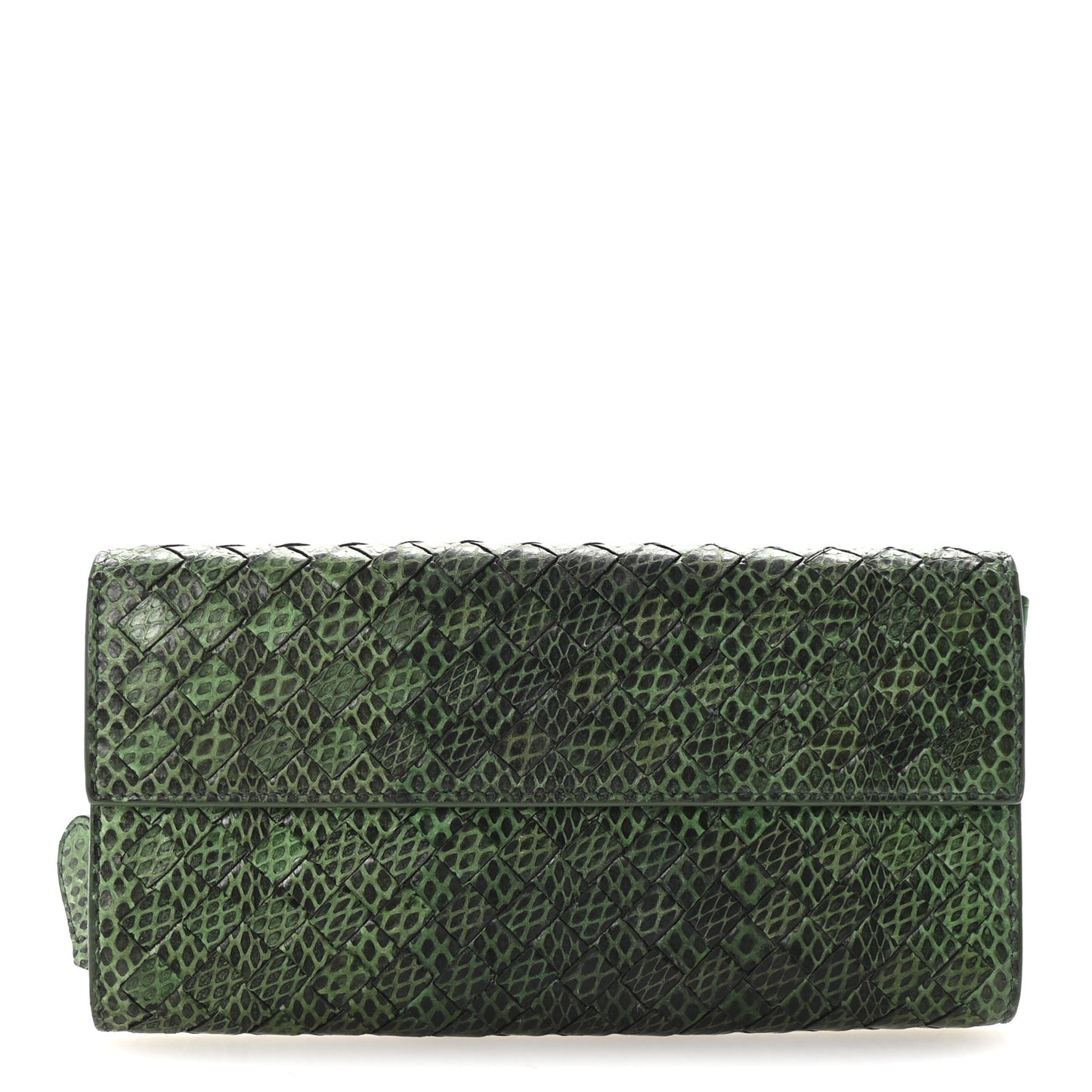 Ayers Intrecciato Continental Wallet Green