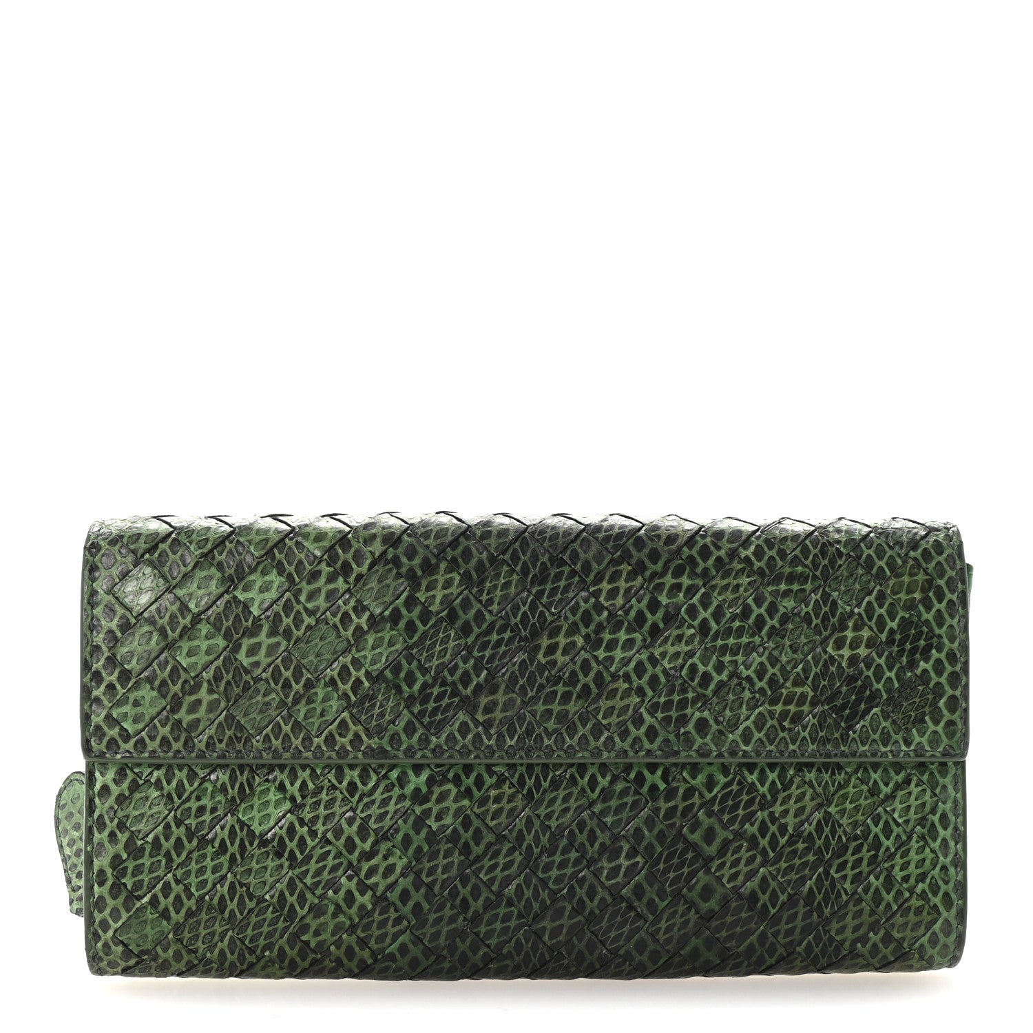 Bottega Veneta Ayers Intrecciato Continental Wallet Green 1 of 7