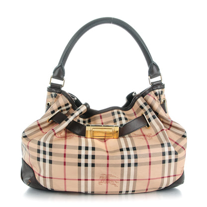 Burberry Haymarket Check Medium Willenmore Hobo Chocolate 1 of 9