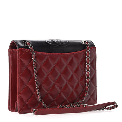 Chanel Calfskin Quilted Ballerine Flap Black Dark Red 3 of 13