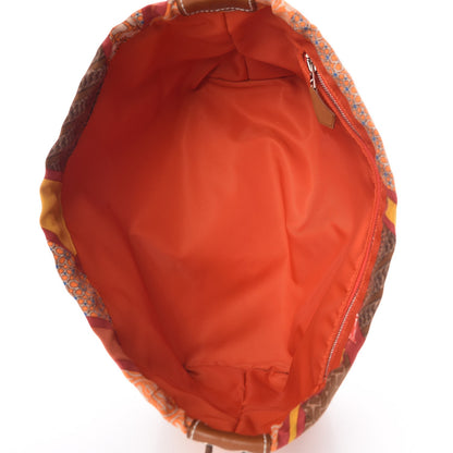 Hermes Silk Barenia Carre en Cravates Fourbi 25 MM Pouch Flamingo Pink Deer Brown 5 of 8