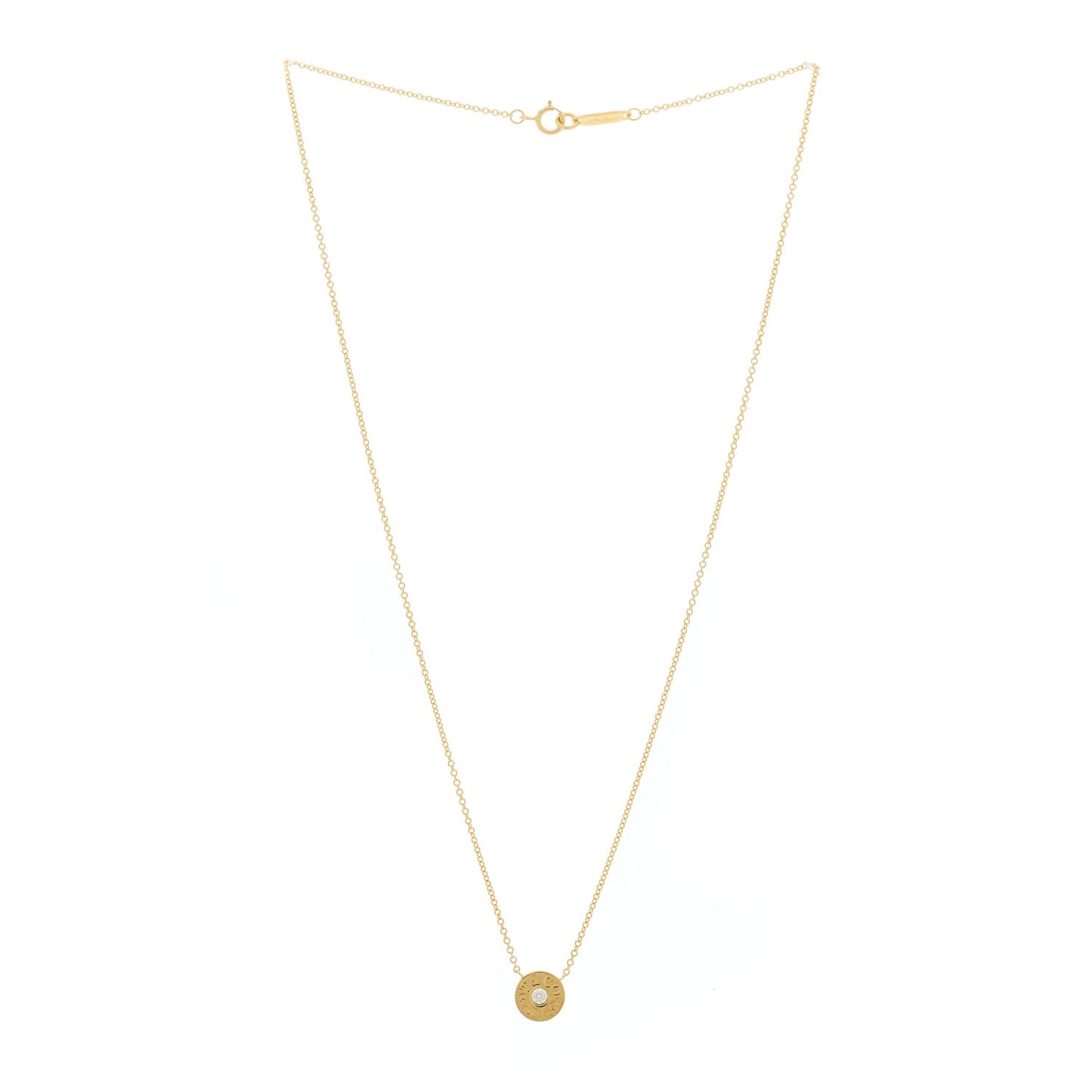 18K Yellow Gold Diamond 1837 Circle Pendant Necklace