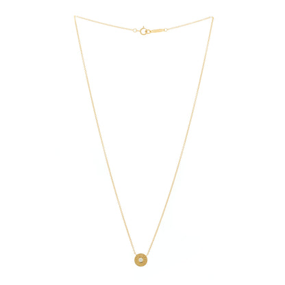 Tiffany 18K Yellow Gold Diamond 1837 Circle Pendant Necklace 3 of 7