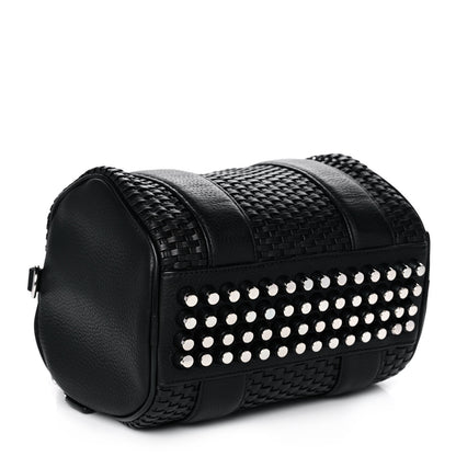 Alexander Wang Pebbled Lambskin Woven Rocco Black Silver Hardware 3 of 9