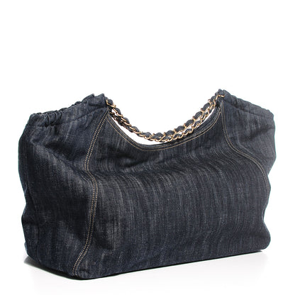 Chanel Denim Coco Cabas Tote Blue 3 of 7