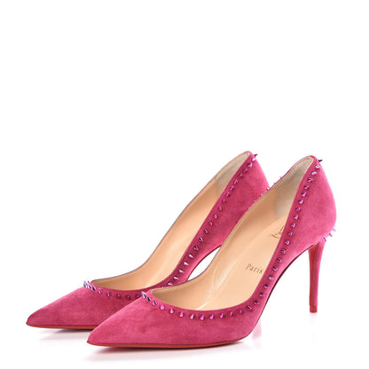 Christian Louboutin Veau Velours Anjalina 85 Pumps 37 Fuxia 3 of 7