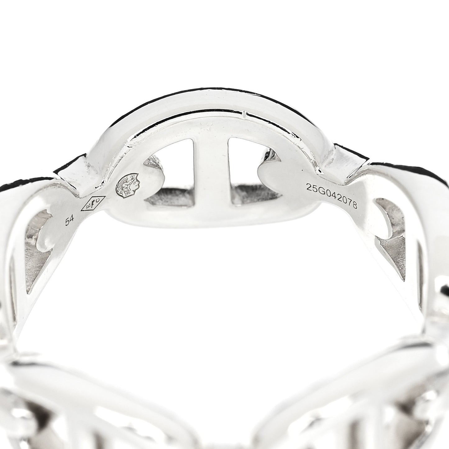 Sterling Silver PM Chaine d'Ancre Enchainee Band Ring 54 6.75