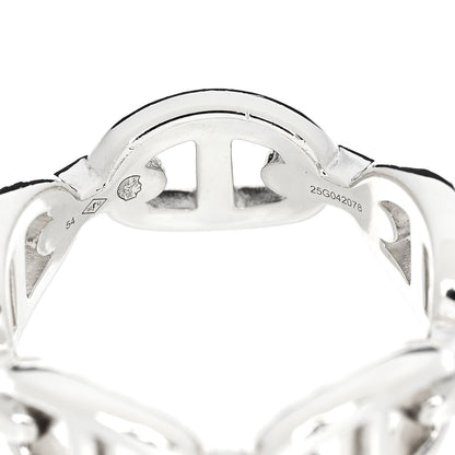 Hermes Sterling Silver PM Chaine d'Ancre Enchainee Band Ring 54 6.75 5 of 7