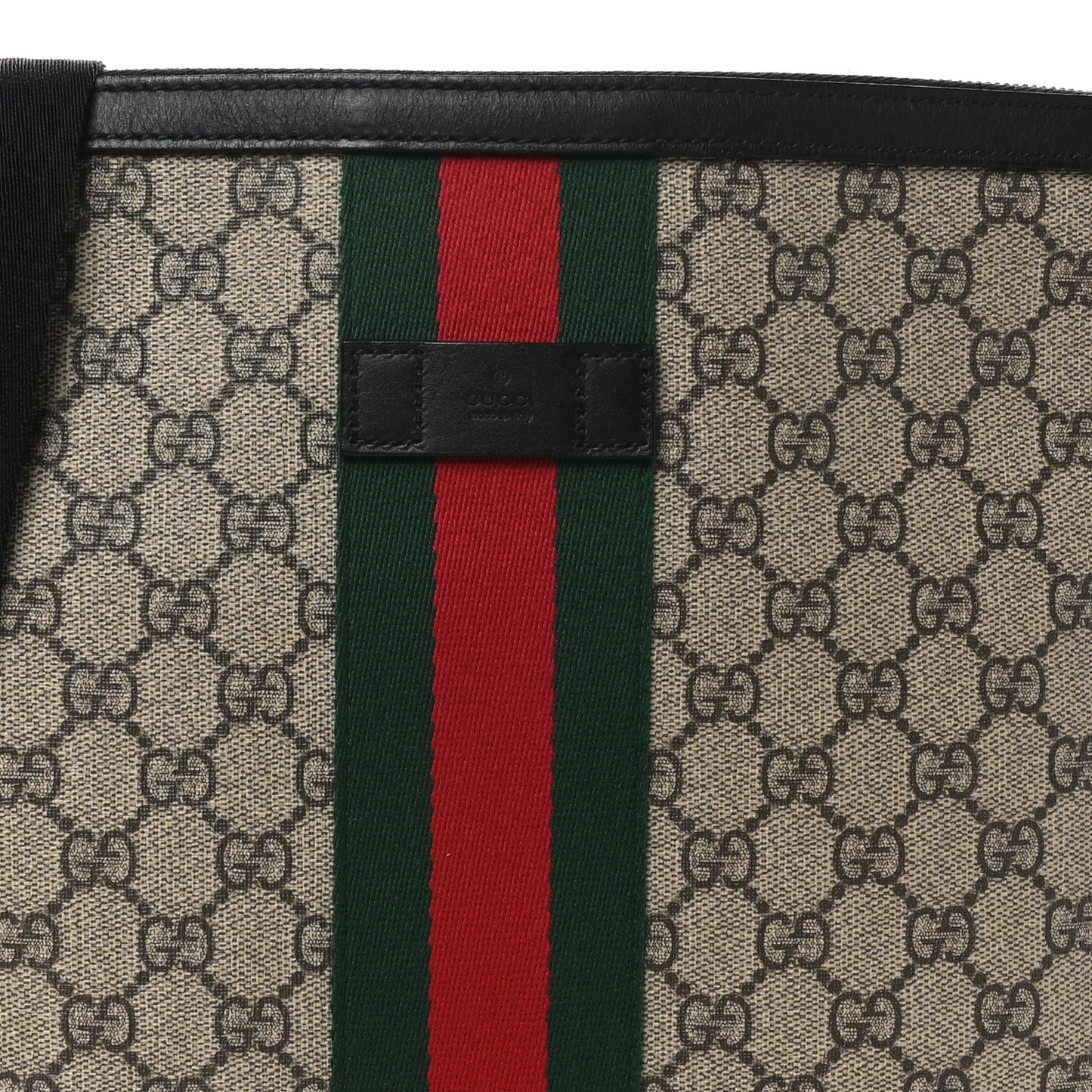 GG Supreme Monogram Web Messenger Bag Black