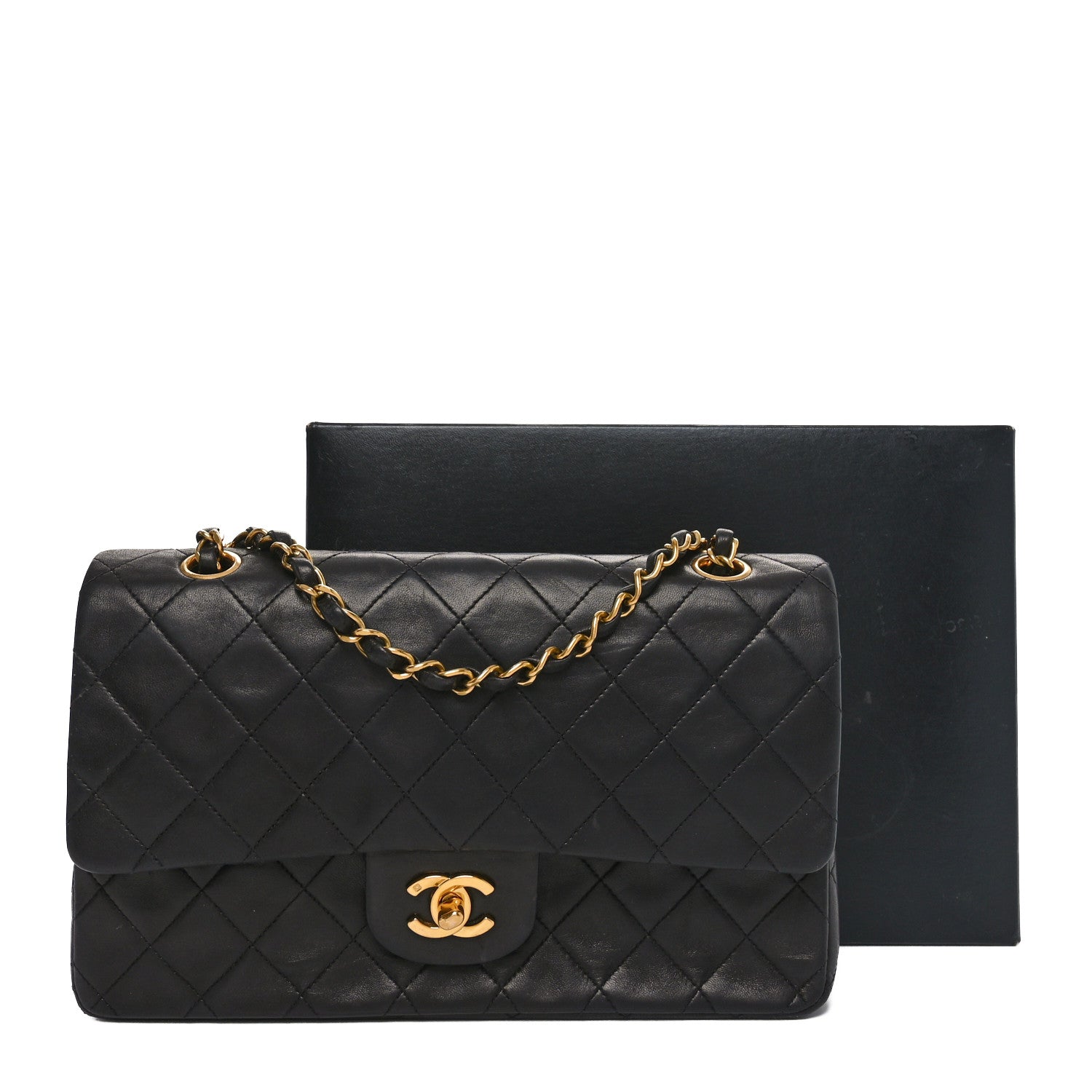 Chanel Lambskin Quilted Medium Double Flap Black 11 of 11