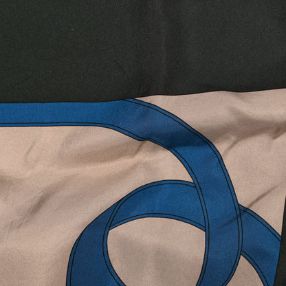 Hermes Silk Tout En Carre Shawl 140 Beige Blue Multicolor 8 of 8