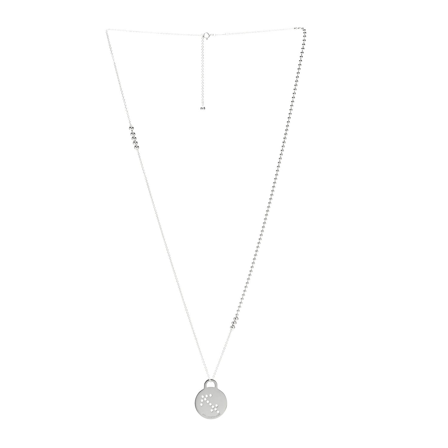 Sterling Silver Return to Tiffany Zodiac Sagittarius Round Tag Pendant Necklace