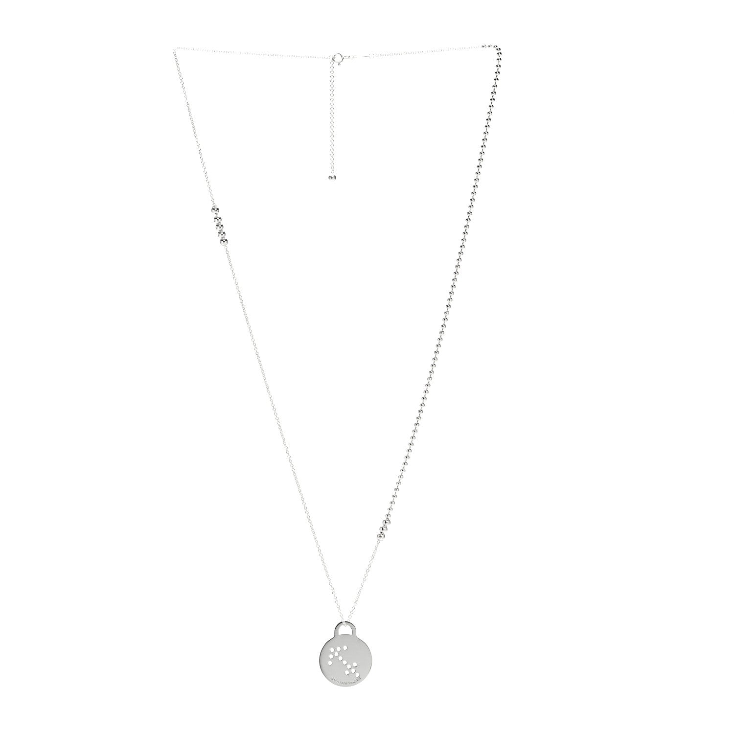 Tiffany Sterling Silver Return to Tiffany Zodiac Sagittarius Round Tag Pendant Necklace 3 of 7