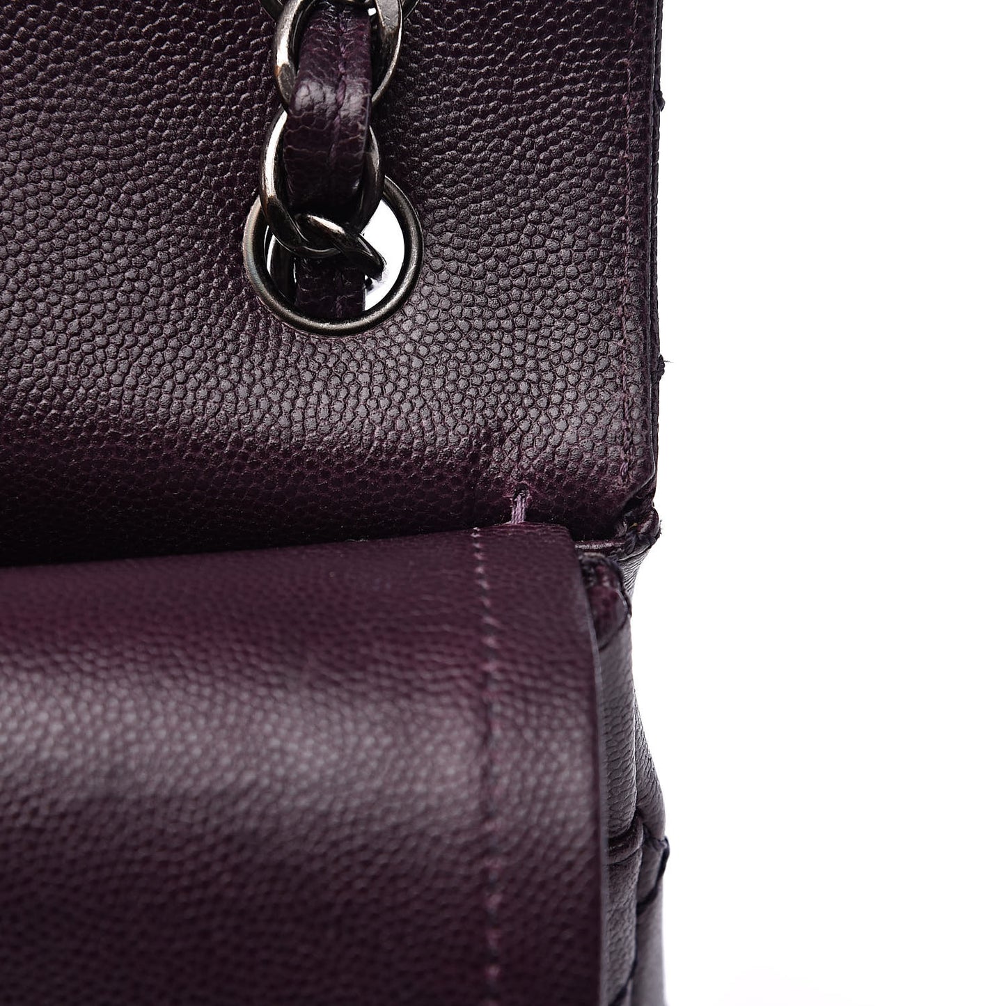 Caviar Quilted Jumbo Double Flap Dark Purple