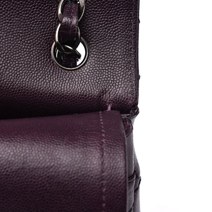 Chanel Caviar Quilted Jumbo Double Flap Dark Purple 13 of 17