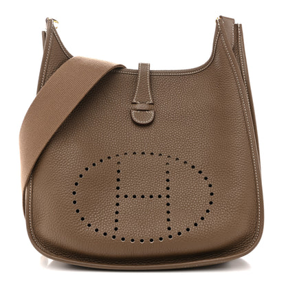 Hermes Taurillon Clemence Evelyne III PM Etoupe 1 of 14