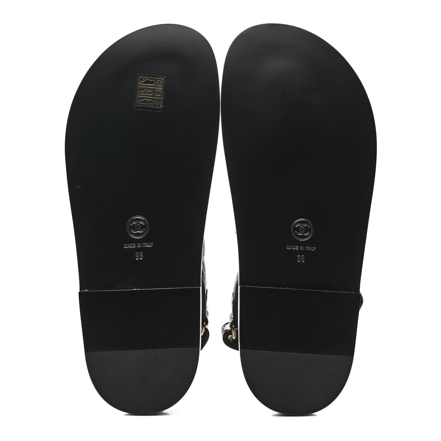 Grained Calfskin Velcro Dad Sandals 38 Black