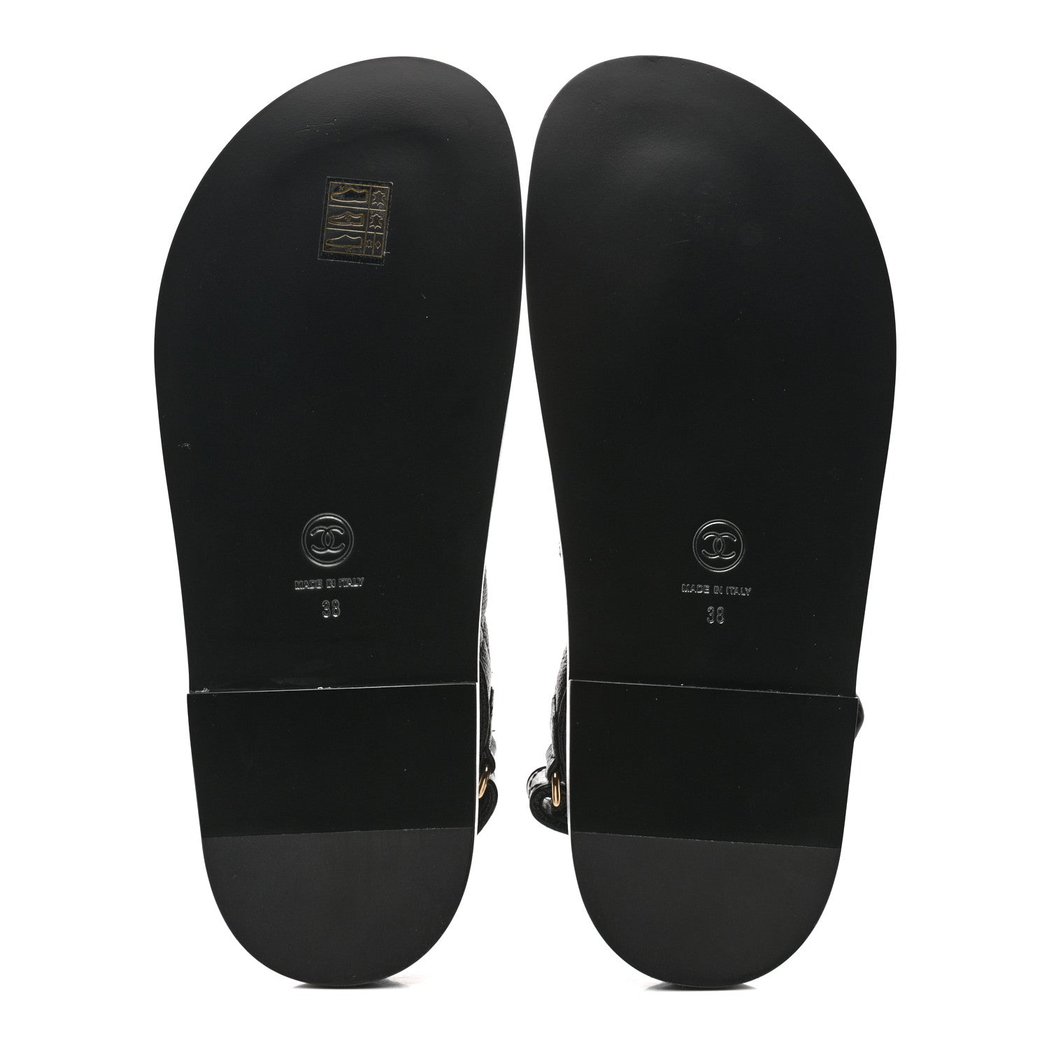 Chanel Grained Calfskin Velcro Dad Sandals 38 Black 6 of 10
