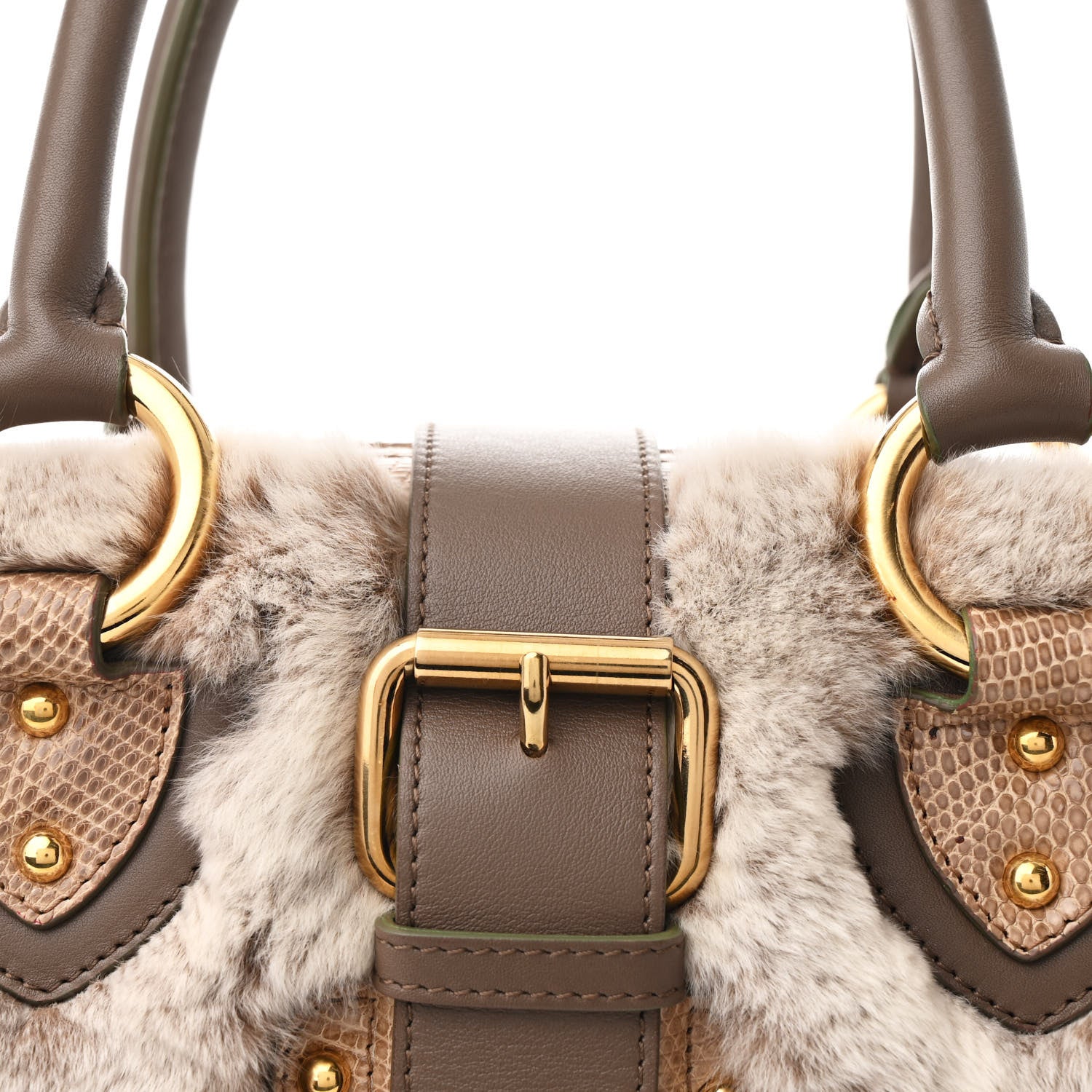 Marc Jacobs Chinchilla Fur Lizard Venetia Satchel Streak 8 of 11