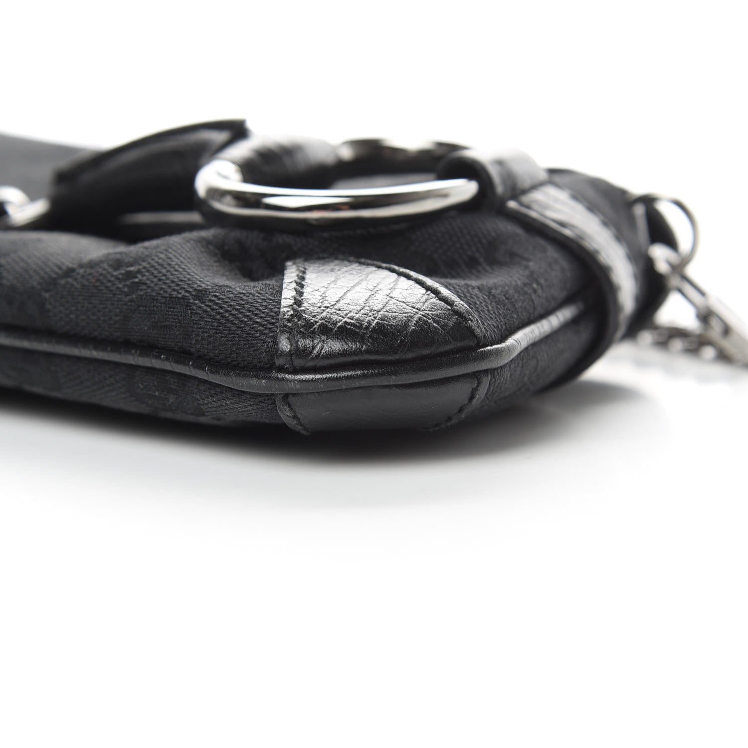 Gucci Monogram Horsebit Chain Clutch Black 10 of 12