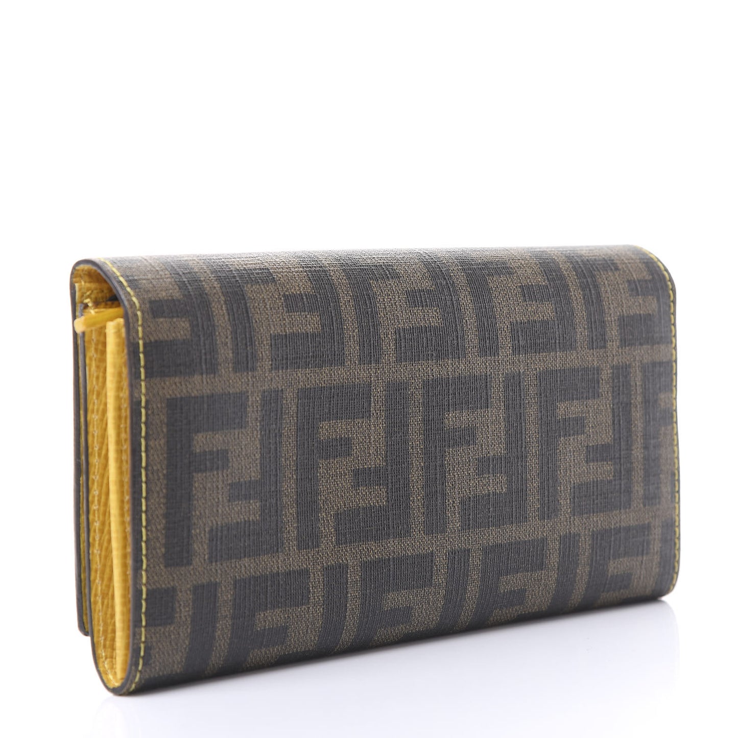 Zucca Spalmati Vitello Elite Continental Wallet Tobacco Giallo