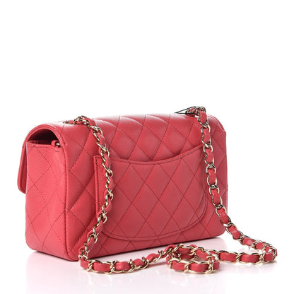 Chanel Caviar Quilted Mini Rectangular Flap Dark Pink 3 of 8