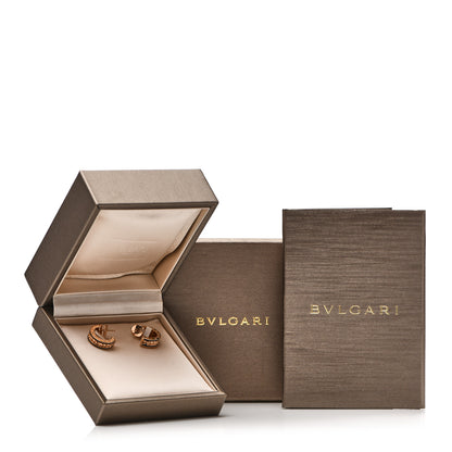 Bulgari 18K Rose Gold Black Ceramic B.Zero1 Rock Hoop Earrings 6 of 6