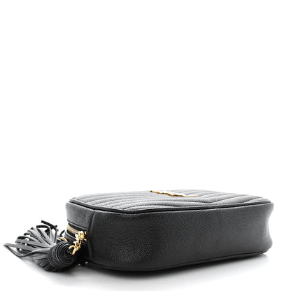 Saint Laurent Grain De Poudre Matelasse Monogram Mini Lou Camera Bag Black 4 of 11