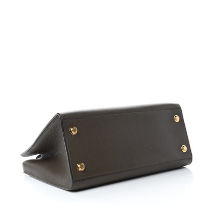 Louis Vuitton Taurillon City Steamer MM Kaki Creme Black 5 of 11