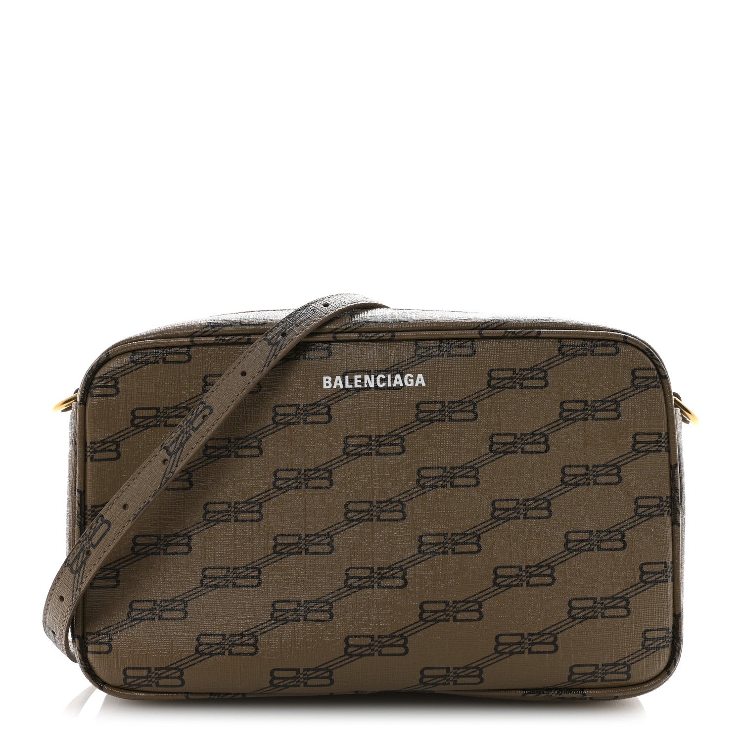 Balenciaga Coated Canvas BB Monogram Medium Signature Camera Bag Beige Brown 1 of 12