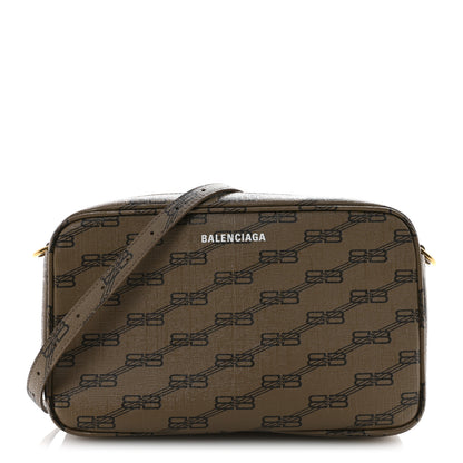 Balenciaga Coated Canvas BB Monogram Medium Signature Camera Bag Beige Brown 1 of 12