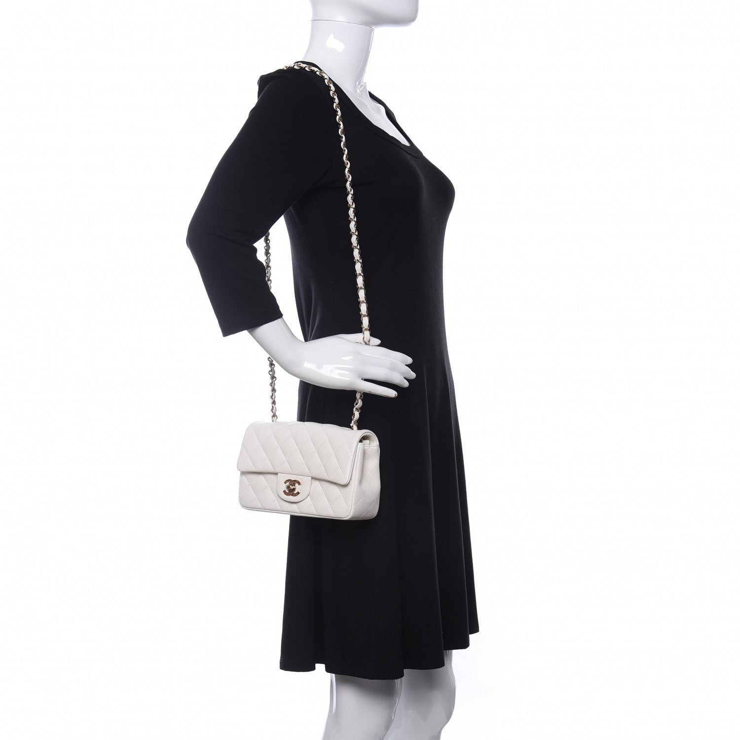 Chanel Lambskin Quilted Mini Rectangular Flap White 2 of 11