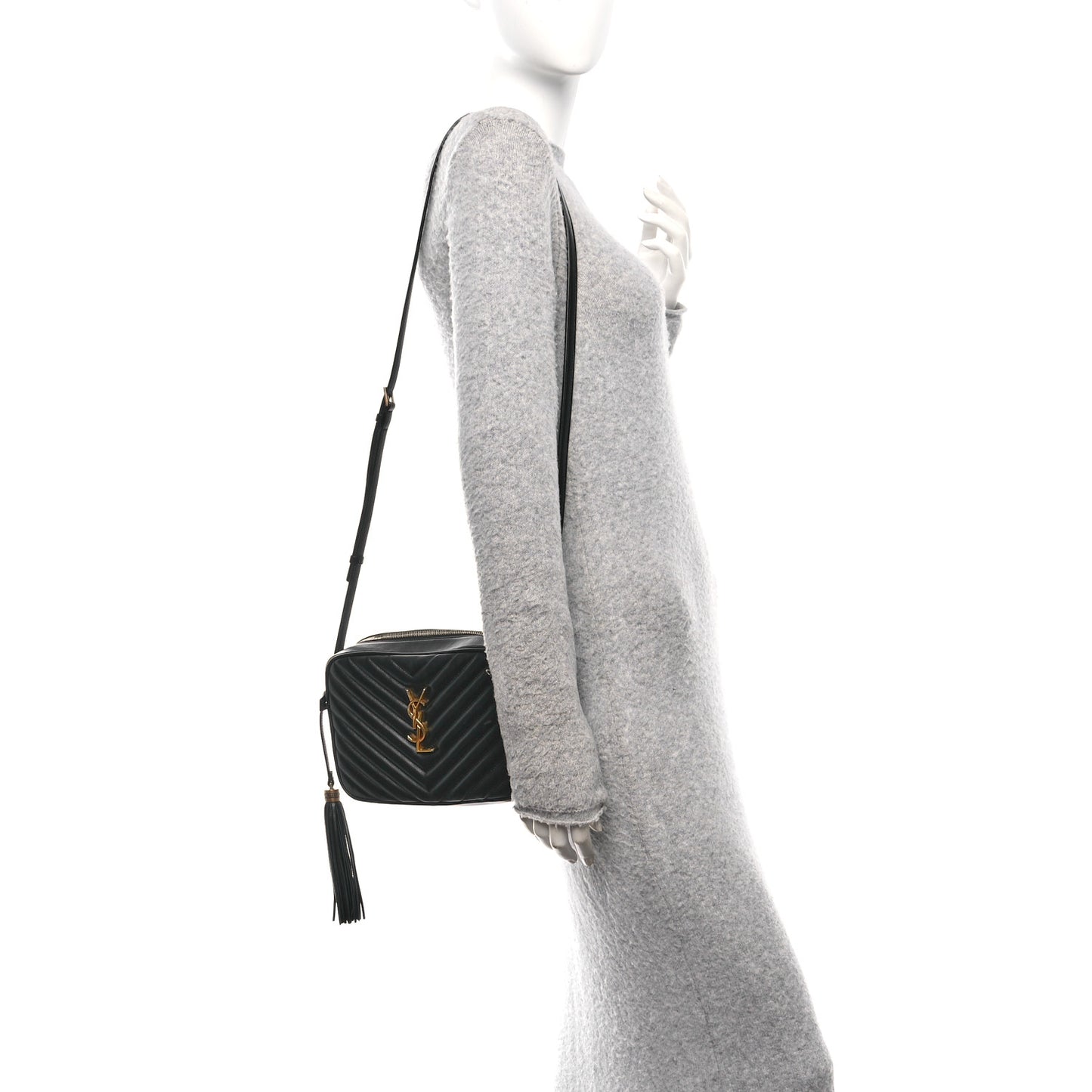 Calfskin Matelasse Monogram Lou Camera Bag Black