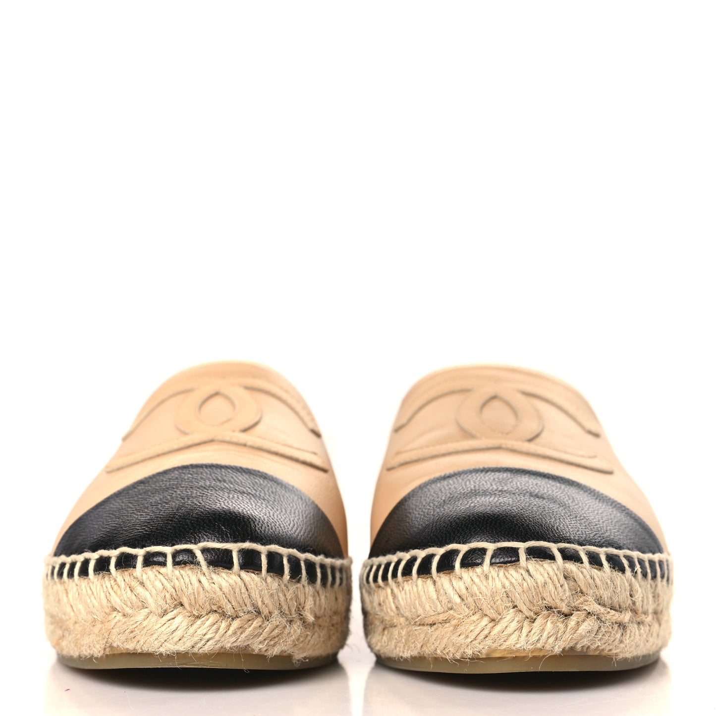 Lambskin CC Espadrilles 39 Beige Black