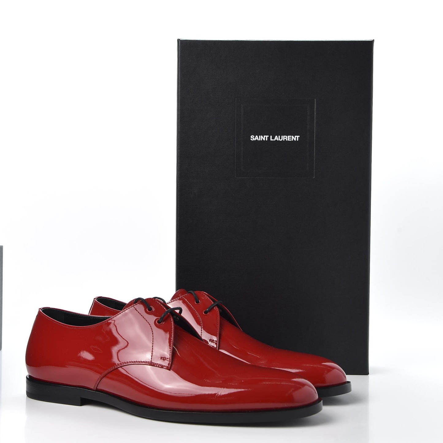 Patent Calfskin Mens Smoking 15 Derby Lace Up Shoes 41 Red