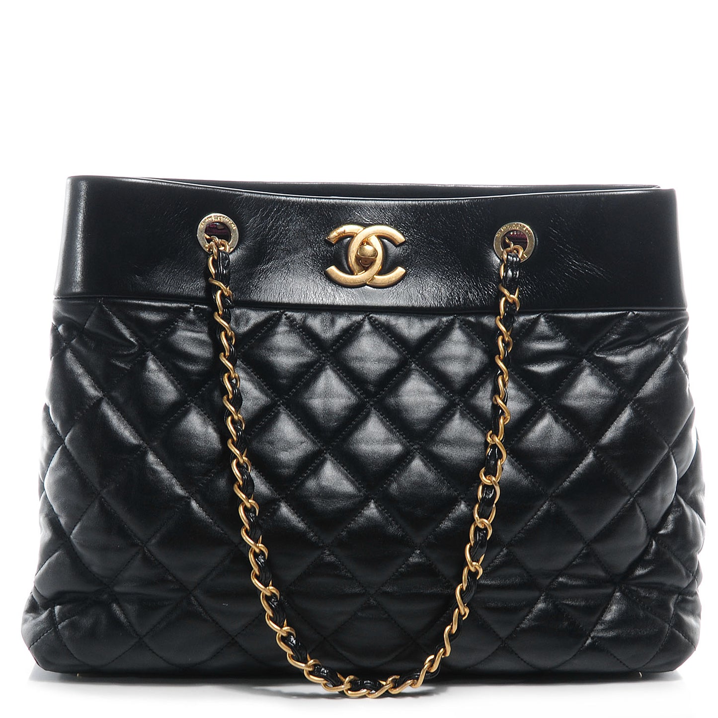 Calfskin Soft Elegance Large Tote Black