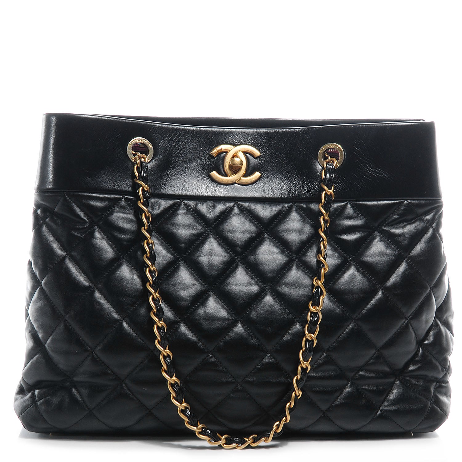 Chanel Calfskin Soft Elegance Large Tote Black 1 of 8