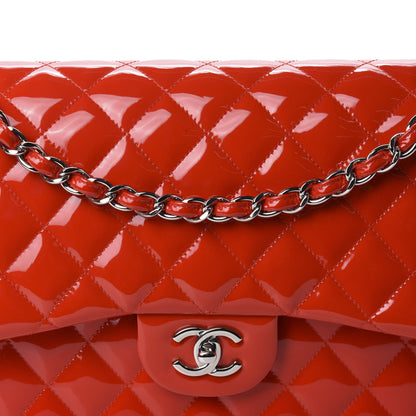 Chanel Patent Quilted Jumbo Double Flap Red 12 of 12