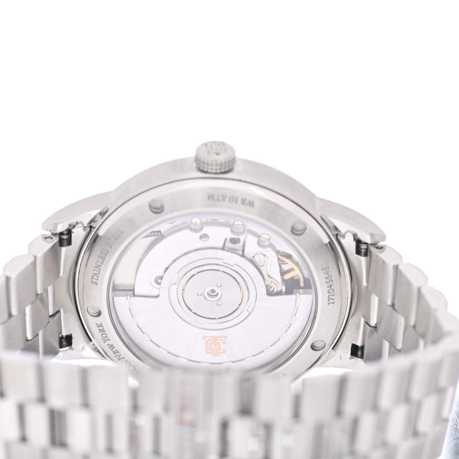 Tiffany Stainless Steel Diamond 34mm CT60 3-Hand Automatic Watch Pink 4 of 4