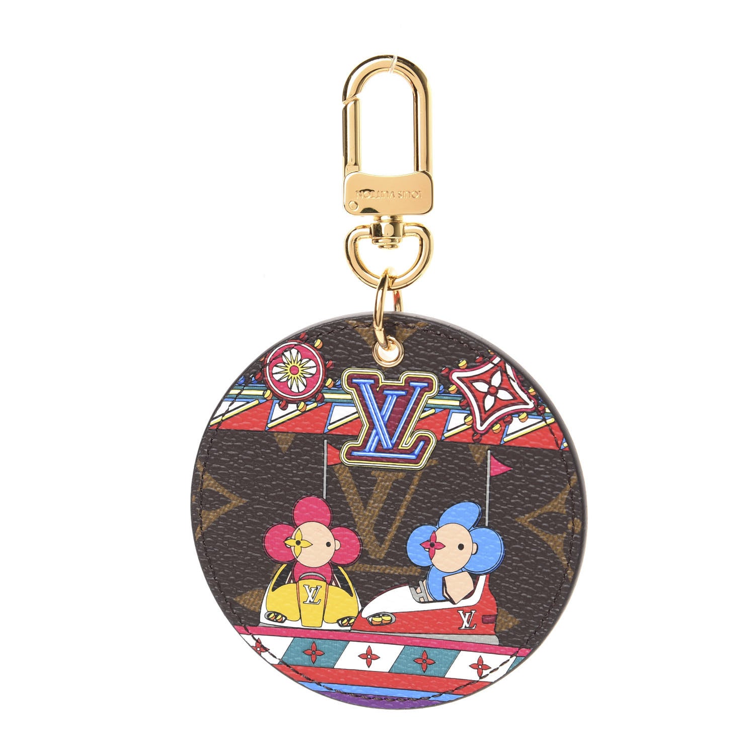 Louis Vuitton Monogram 2020 Christmas Animation Bumper Cars Bag Charm Key Ring Coquelicot 1 of 5