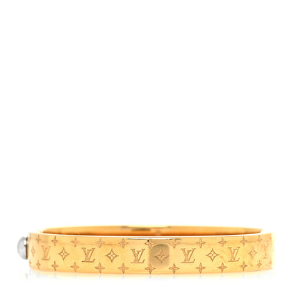 Louis Vuitton Brass Monogram Nanogram Cuff M Gold 1 of 7