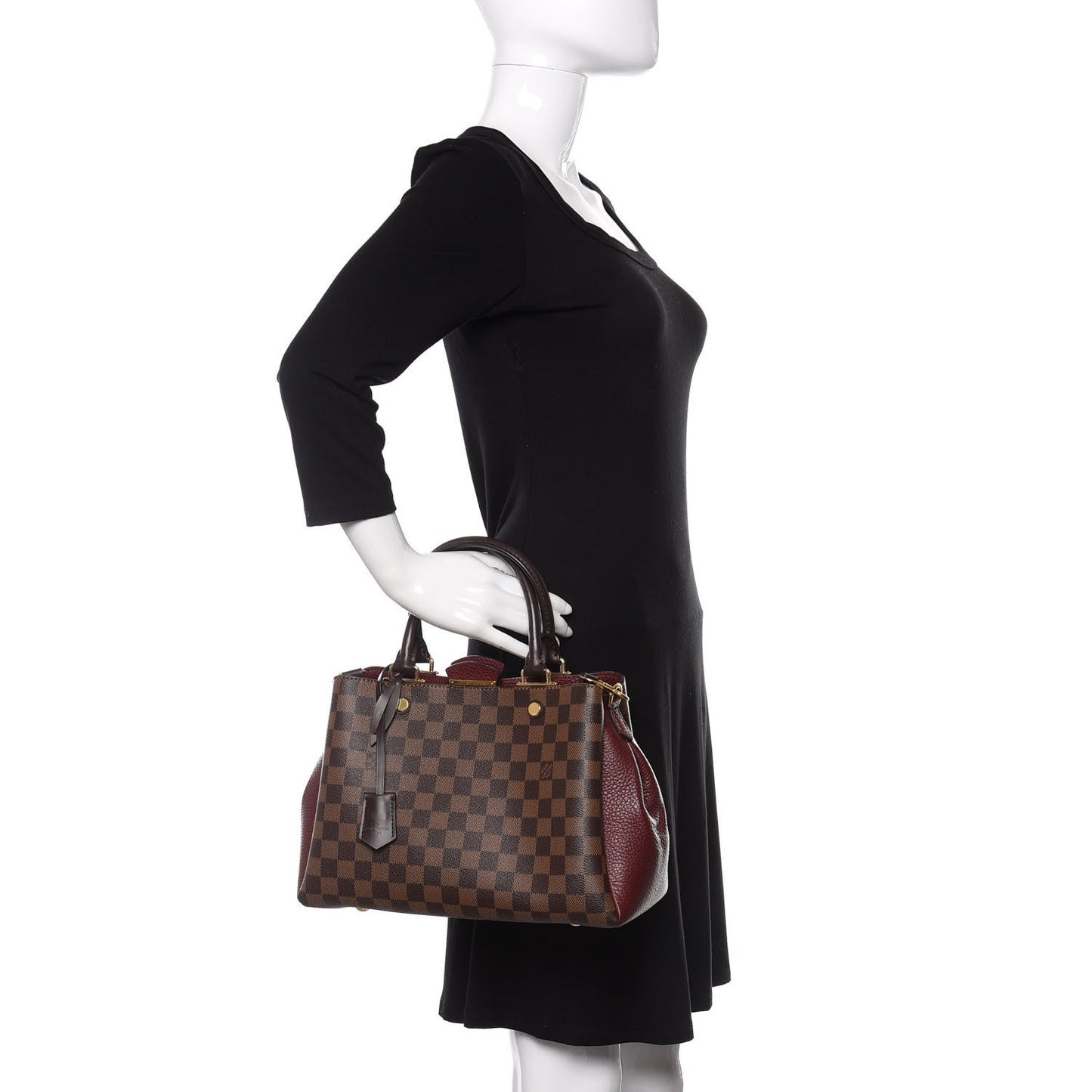 Damier Ebene Cuir Taurillon Brittany Bordeaux
