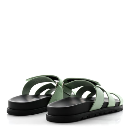 Hermes Epsom Womens Chypre Sandals 37 Vert Jade 4 of 10