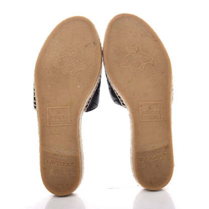 Gucci Nappa Matelasse GG Marmont Espadrille Slide Sandals 38 Black 6 of 12