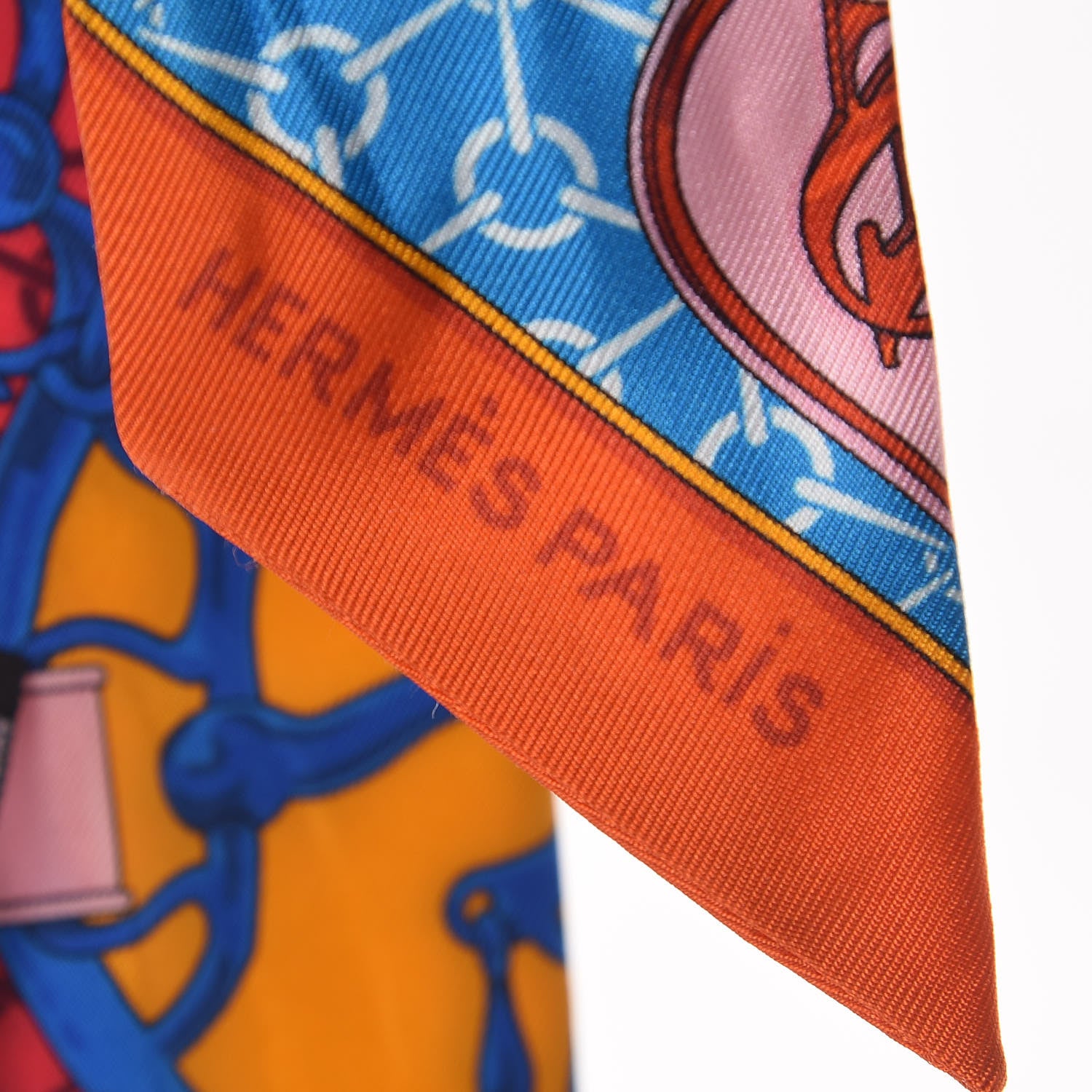 Hermes Silk La Promenade Du Matin Twilly Bleu Fuchsia Rouge 3 of 6